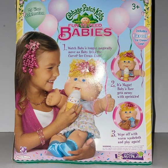 2007 Jakks CABBAGE PATCH KIDS FUN FEED BABIES Girl LUCY DEBORAH CARVEL DOLL NEW - Picture 7 of 8